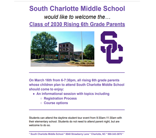  Rising 7th and 8th Grade Parent Night